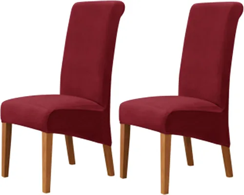 Miniatura 23 de Stretch Velvet Dining Chair Slipcovers Solid Color Armless Chair Cover with Elastic Bottom for Dining Room Kitchen Banquet (Blue, Set of 2)