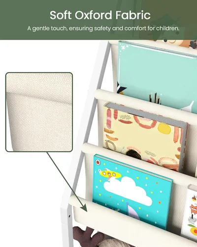 Miniatura 6 de CHOEZON Estantería para niños, estantería de 4 niveles para niños, organizador de almacenamiento de libros y juguetes de gran capacidad, estante