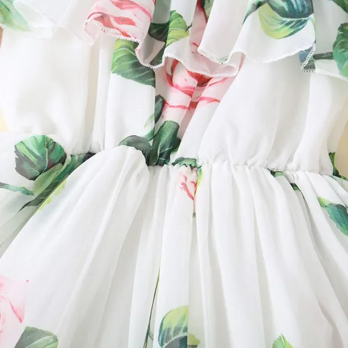 Miniatura 4 de Toddler Baby Girls Summer Dress Chiffon Princess Tutu Dress Floral Beachwear Suspender Sundress Skirt Little Girl Clothes