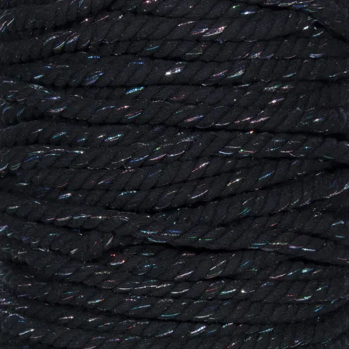 Miniatura 47 de Cuerda de algodón trenzado súper suave de 3 hebras (negro, 1 pulgada x 10 pies)