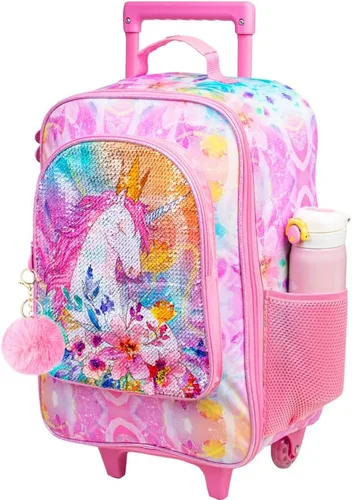 Maleta para niños y niñas, bonita maleta con ruedas giratorias de unicornio, de dinosaurio, para niños pequeños