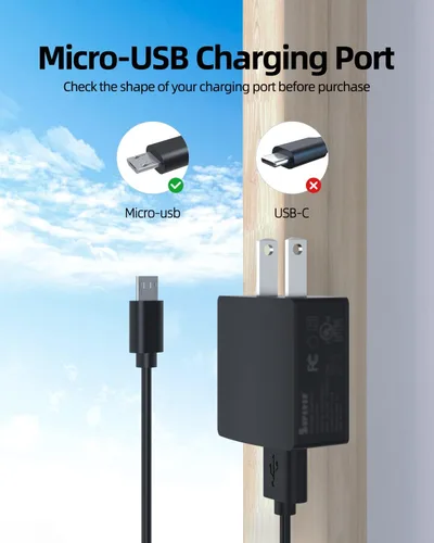 Miniatura 3 de Superer Cargador de CA con certificación UL para Amazon Echo Dot de 2ª generación de cable adaptador de cable