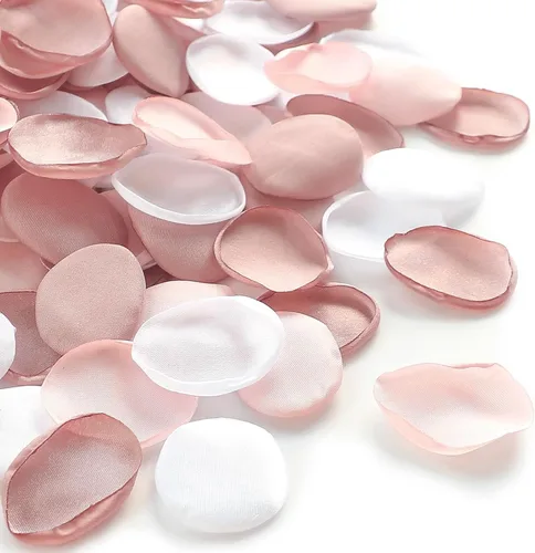 Miniatura 14 de Floroom 300 pétalos de rosa champán de seda sintética, pétalos de flores para bodas, pajecitos, cesta, pasillo, dispersión, centro de mesa, cena