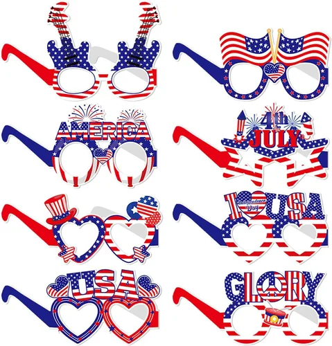 Miniatura 13 de OURUOLA Decoraciones hawaianas de verano para fiestas en la piscina, gafas de sol divertidas - 16pcs gafas tropicales Aloha flamingo, decoración