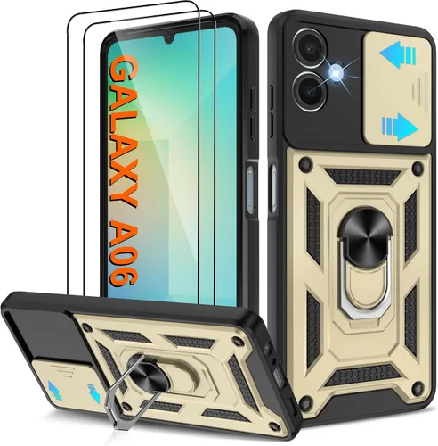 Miniatura 36 de ATUMP Funda para T-Mobile Revvl V Plus 5G con protector de pantalla HD con cubierta de cámara deslizante, soporte de anillo de rotación de 360° Negro