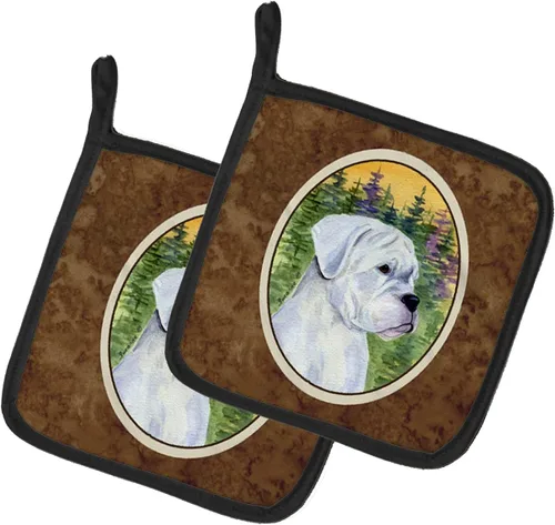Miniatura 7 de Caroline's Treasures SS8617PTHD - Juego de soportes para ollas de cocina resistentes al calor, almohadillas calientes para horno para cocinar, Husky