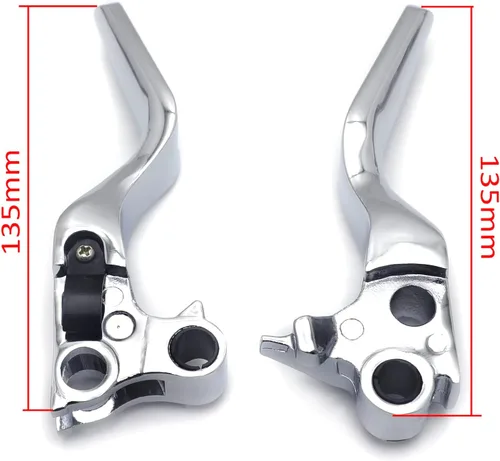 Miniatura 2 de Palancas de embrague de freno cortas cromadas compatibles con H-D 96-03 XL/96-07 Dyna Touring FLHR