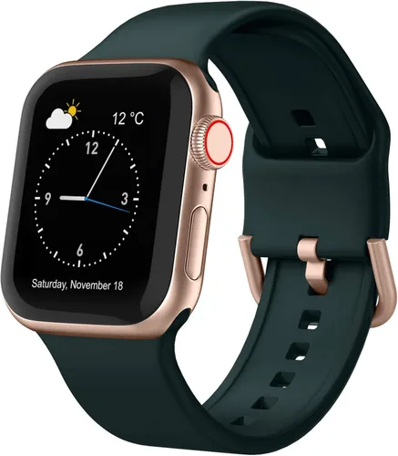 Miniatura 13 de Correa deportiva para Apple Watch, 49, 46, 45, 44, 42, 41, 40 y 38 mm, correa de silicona suave, cierre clásico, reemplazo para iWatch Series 11