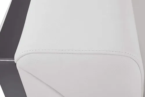 Miniatura 9 de BlackJack Furniture Gianni - Sofá de cuero italiano de grano superior con reposacabezas ajustables de 9 posiciones, patrón geométrico contemporáneo