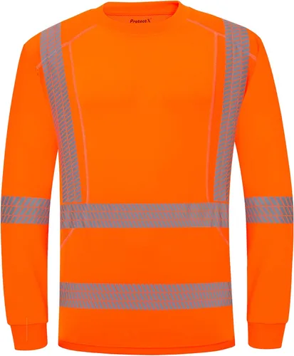 Miniatura 14 de ProtectX Camisas de manga larga de alta visibilidad, camiseta de seguridad reflectante de alta visibilidad para hombres y mujeres, camisa de Azul