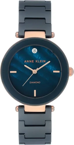 Miniatura 7 de Anne Klein Women's Black Ceramic Bracelet Watch with Diamond Accent