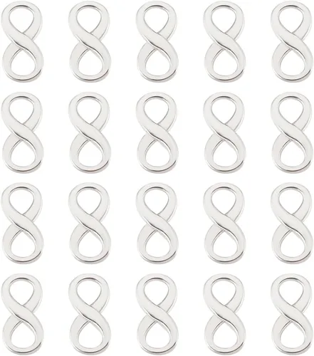 Miniatura 11 de UNICRAFTALE Colgante de infinito chapado en oro de 18 quilates a granel, mini enlace de conector de acero inoxidable para hacer joyas, collares