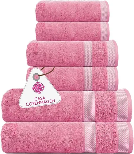 Miniatura 78 de CASA COPENHAGEN Solitaire Juego de 6 toallas - Negro, 600 GSM 2 toallas de baño 2 toallas de mano 2 toallitas, diseñadas en Dinamarca, hechas