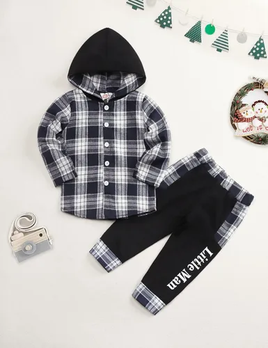 Miniatura 39 de Conjunto de ropa para bebés y niños pequeños, camisa con capucha y pantalones deportivos para otoño e invierno