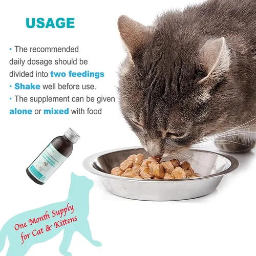Miniatura 7 de Suplemento líquido de apoyo inmunológico para gatos, fórmula de L-lisina para gatos, 3.38 onzas L-lisina, astrágalo y vitaminas, apoya la salud