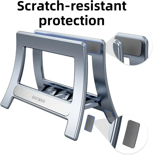 Miniatura 4 de Soporte vertical para laptop para escritorio, soporte para MacBook con bloqueo automático por gravedad, soporte vertical de plástico ABS compatible