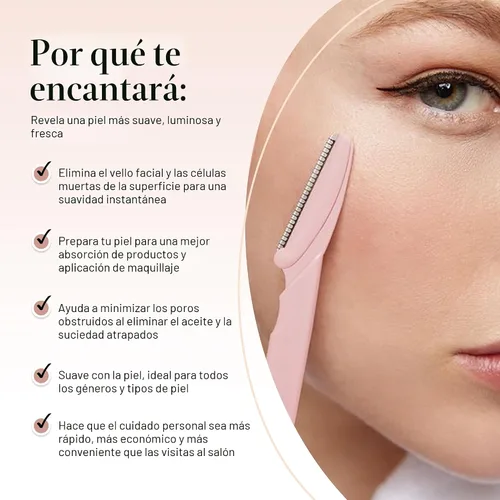 Miniatura 3 de Kitsch Dermaplane Maquinilla de Afeitar para Rostro de Mujer – Maquinillas de Afeitar Faciales para Mujeres y Hombres, Recortadora de Cejas y Rubor