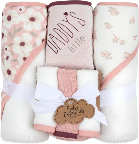 Juego de 6 toallas de baño con capucha para bebés y niñas recién nacidos, bebés y niños pequeños, juego de toallas con capucha para bebés y niñas