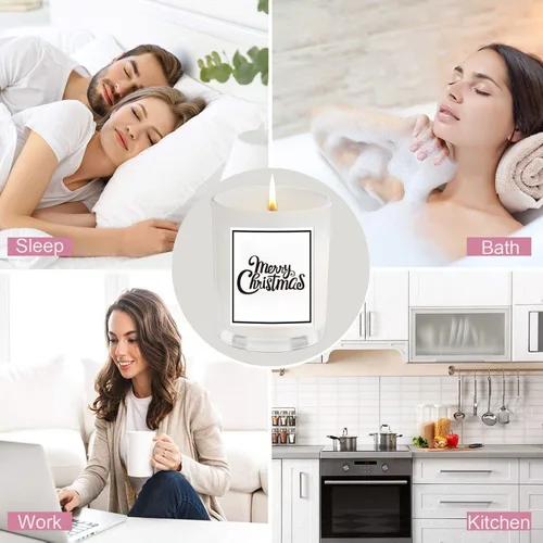 Miniatura 2 de Velas de Navidad, regalos de Navidad para mujeres y hombres, cera de soja natural 100% pura con aceites esenciales vegetales, perfectas para baño