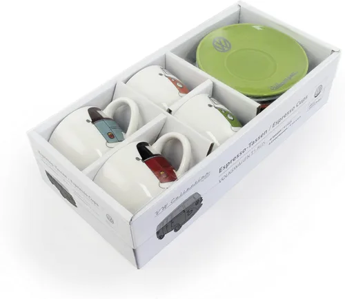 Miniatura 6 de BRISA VW Collection - Juego de 4 tazas de café y té y capuchino Volkswagen en T1 Autobús Campervan (frente de autobús/3.4 fl oz/3.4 fl oz)