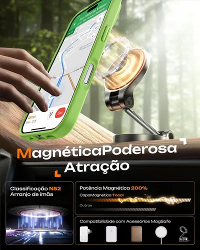 Miniatura 881 de TOCOL Funda para iPhone 11, compatible con Magsafe, protección completa de cámara, imanes integrados, protección contra caídas, funda translúcida