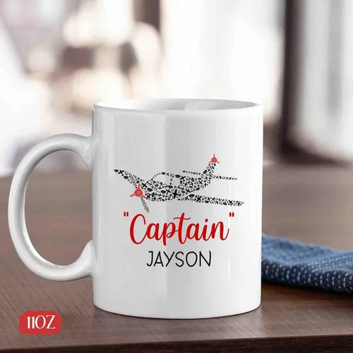 Miniatura 5 de BigTees Taza de café de piloto personalizada, regalos para piloto, taza de piloto, taza de café de piloto de avión, taza de café personalizada