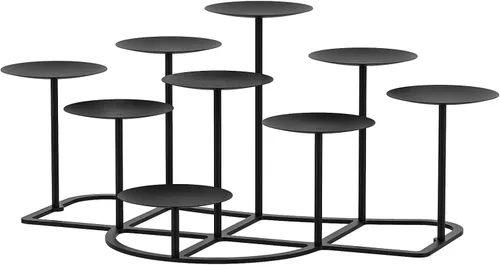 Miniatura 8 de Candelabros de pilar negro para decoración del hogar, candelabros de hierro DIY 6