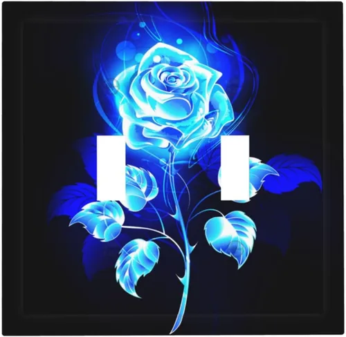 Miniatura 150 de Funky Retro Vintage 70s 60s Boho Hippie Hongo Botánico Floral 2 Gang Interruptor de luz de palanca doble Placa de pared Cubierta de toma de Planta