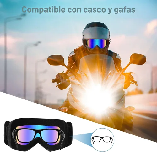 Miniatura 3 de Paquete de 2 gafas de motocross – Motocicleta, ATV, equitación, esquí, resistente al viento gafas de carreras Colorido + transparente