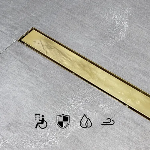 Miniatura 18 de SaniteModar Drenaje de ducha lineal de 48 pulgadas con inserción de azulejos Stealth y paneles 2 en 1 de acero inoxidable 304 cepillado pulido.