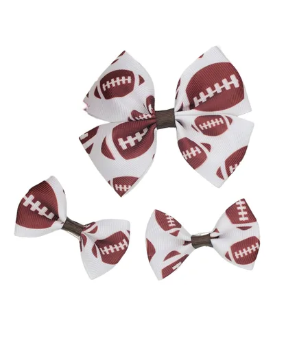 Miniatura 10 de BBTDIN Baby Football Turban Headband Girl Football Bows Baby Football Hair Band Bow BBG19 (3 Pcs-F1)