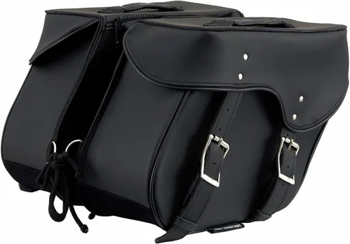 Miniatura 16 de Milwaukee Leather SH66901ZB - Alforjas medianas de PVC negro con 2 correas, colocación por encima, con ribetes reflectantes - Talla única