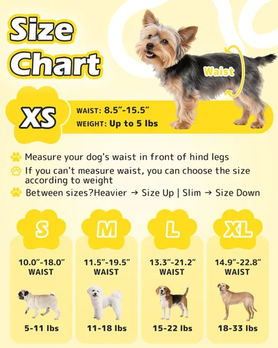Miniatura 2 de Dono Pañales para perros femeninos con cintura elástica, pañales desechables de envoltura completa para cachorros en período de calor, 360° a prueba