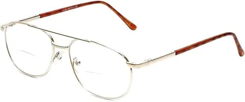 Miniatura 2 de Calabria 1110CB Metal Pilot - Gafas de lectura bifocales para hombre y mujer, diseño vintage bifocal, lentes de moda clásicas elegantes