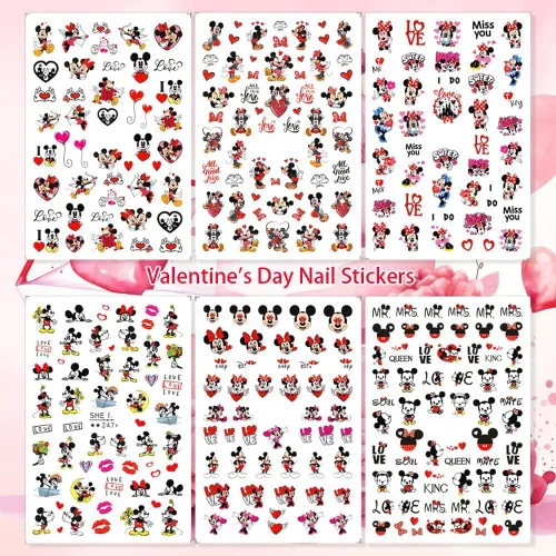 Miniatura 2 de Calcomanías de arte de uñas de San Valentín, calcomanías autoadhesivas 3D, diseño de corazón romántico, diseño de corazón romántico, calcomanías