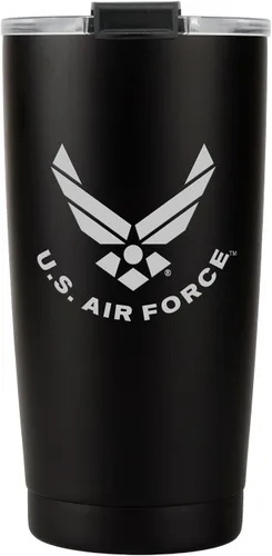 Miniatura 5 de Military Gift Shop - Vaso de 20 onzas de la Fuerza Aérea, taza de café de acero inoxidable de doble pared con tapa Regalos de la Fuerza Aérea