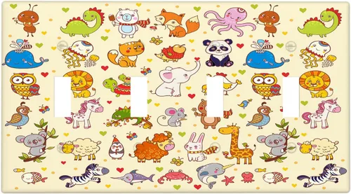 Miniatura 23 de Arctic Animals - Placa de interruptor de luz de 1 banda, lindo sello de dibujos animados, pingüino, oso polar, placa de pared individual basculante