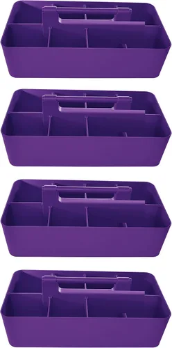 Miniatura 20 de Cesta grande portátil, divisores DIY, 8 compartimentos, organizador para suministros escolares, de oficina, para el hogar y negocios, cesta portátil