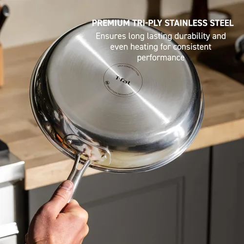 Miniatura 3 de T-fal HybridMesh - Juego de utensilios de cocina de 3 piezas de acero inoxidable de tres capas, 8, 10.25, 12 pulgadas, apto para horno de inducción