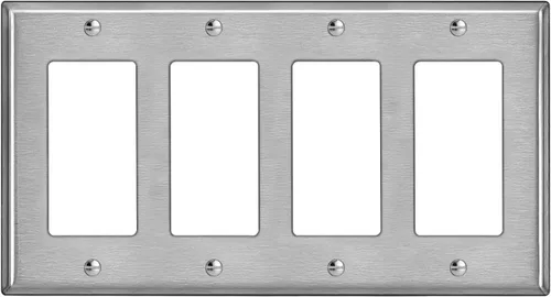 Miniatura 10 de BESTTEN Paquete de 10 Placas de Pared de Metal Decorativas con Película Protectora, Cubierta de Tomacorriente de Acero Inoxidable Decorativa de 1 1.