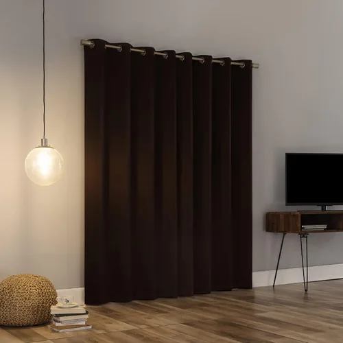 Miniatura 2 de Sun Zero Nordic Juego de 2 paneles de cortinas con ojales, reducción de ruido, 100% blackout, calidad de teatro, 52 x 63 pulgadas, marrón cacao