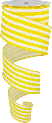 Miniatura 7 de Leecogo Cinta de Pascua con alambre, 1-1/2 x 10 yardas, cinta de rayas amarillas para Pascua, Navidad, corona, primavera, verano, boda, baby shower