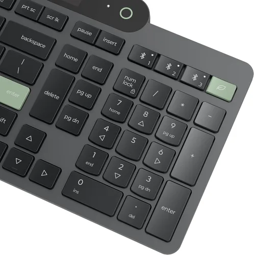 Miniatura 15 de Lenovo 800 Teclado Bluetooth Autocargable, Utiliza Luz Ambiental para la Carga, Bluetooth 5.1, Soporta 3 Dispositivos, Sin Batería, Inalámbrico, Gris