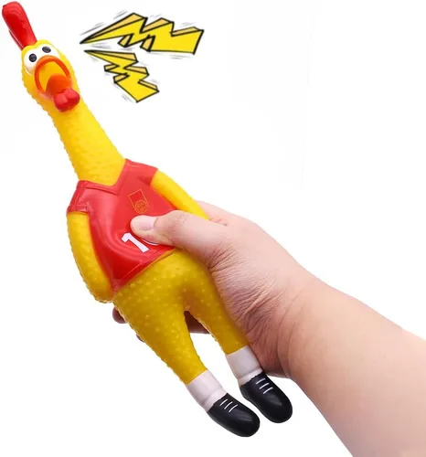 Miniatura 4 de POPLAY Pollo Gritón, Juguetes de Goma Chirriante para Perros, Juguetes de Novedad para Bromas para Niños y Adultos