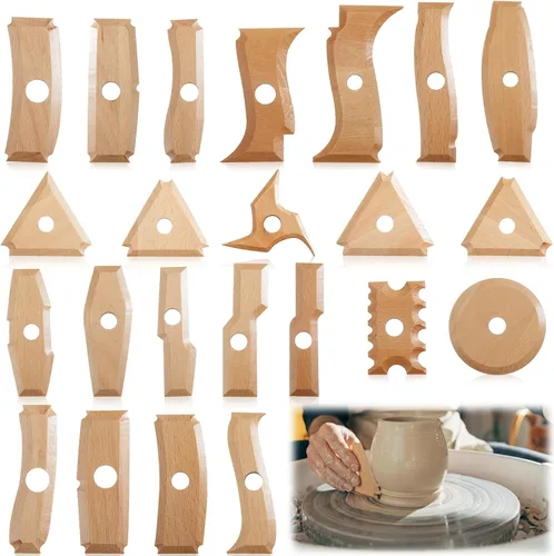 Miniatura 9 de Amylove 7 herramientas de cerámica, herramientas de recorte de pies, paquete de costillas de perfil, moldeador de pies para cerámica para tallar