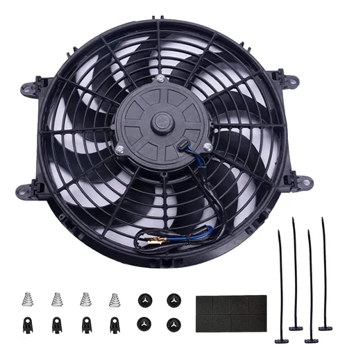 Miniatura 13 de Kit de montaje de ventilador de refrigeración de radiador eléctrico de 7 pulgadas con motor de 12 V 80 W, ventilador delgado universal de alto