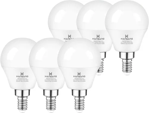 Miniatura 8 de Bombillas LED E12 para ventilador de techo de 6000 K, luz diurna fría, equivalente a 6 W, equivalente a 60 vatios, bombillas A15 con base