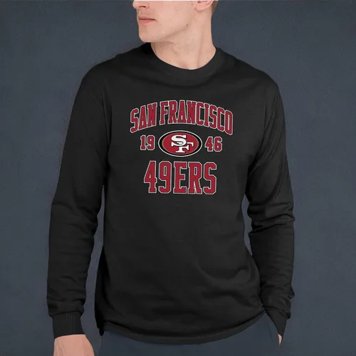 Miniatura 3 de Hybrid Sports NFL - San Francisco 49ers - Established - Camisa de manga larga para hombre y mujer, talla L, color negro