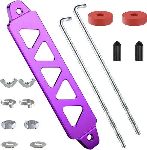 Miniatura 10 de BFXM Kit de sujeción de batería, soporte de montaje de amarre de batería de aleación de aluminio, soporte de sujeción de batería con pernos en J