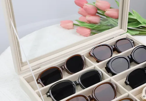 Miniatura 5 de Stratalife Organizador de lentes de sol, bandeja organizadora de lentes de sol, bandeja organizadora de joyas con tapa, estuche organizador